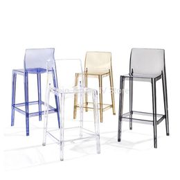 Modern Transparent Bar Chairs Acrylic Design Backrest Modern Household Bar Chairs High Stools Cadeiras Household Items WZ50DC