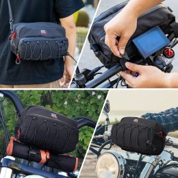 KEMIMOTO Motorcycle Handlebar Bag Sissy Bar Tool Bag Front Storage Accessory Bag for Cruiser Softail Sportster Dirt Bike Bicycle