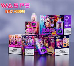 e cigarette disposable puff 20000 vaporizer china facotry waspe 20k puffs vaper 12 flavors watermelon strawberry ICE fast shipping lcd display 900mah france uk