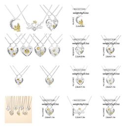 Pendant Necklaces Pendants Jewellery Diamond Peach Heart Mothers Day Gift Family Daughter Sister Crystal Necklace Drop Deliver Dhgarden Dhrbt