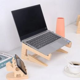 Wood Universal Laptop Ständer Kühlhalterung für Notebook MacBook Pro Air iPad Pro Abnehmbares Holzhalter Mount