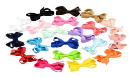 24 inch Baby Toddler Bows Hairpins Cute Grosgrain Ribbon Bow Hairgrips Girls Solid Wrapped Safety Hairpin Clips Kids Hair Accesso5973345