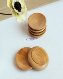 200pcs Creativity natural bamboo small round dishes Rural amorous feelings wooden sauce and vinegar plates Tableware plates tray6958211