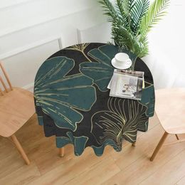 Table Cloth Gingko Biloba Tablecloth Leaves Art Print Polyester Round Cover Fashion Graphic For Decor Home Dining