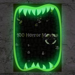 TOP 100 Horror Movies Luminous Scratch Off Poster and 100 Dates Ideas Scratch Poster Good Gmens Poster Bucket List Collection