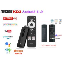 Box Global Mecool KD3 Smart TV Stick TV Box Android 11 ATV Google Certified Amlogic S905Y4 2GB8GB DDR4 Wifi BT AV1 MINI TV Dongle