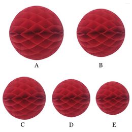 Party Decoration 1pcs Set 4 Inch Big Red Paper Honeycomb Ball Flower Balls For Christening & Baptism