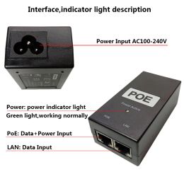 POE Injector 48V 24V 0.5A 1A Desktop Ethernet Power Supply Adapter 24 48 V For Surveillance CCTV IP Camera Phone AP 100Mbps