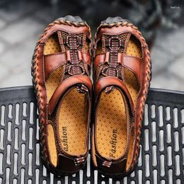 Sandals Genuine Leather Men Summer Men's Shoes Outdoor Water For