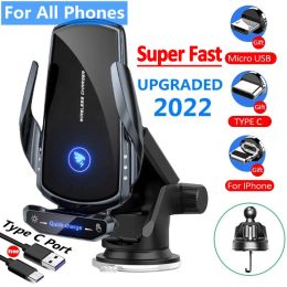 Shoes Automatic 15w Fast Car Wireless Charger for Iphone 13 12 Pro Max Samsung Xiaomi Magnetic Usb Fast Charging Phone Holder Mount