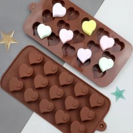 15 Cavity Diamond Heart Silicone Chocolate Mould DIY Cake Accessories Moulds Kitchen Ice Cubes Biscuit Pastry Manual Baking Mould