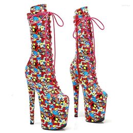 Dance Shoes 20CM/8inches PU Upper Modern Sexy Nightclub Pole High Heel Platform Women's Boots 473