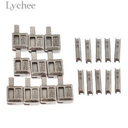 Lychee Life 10 Sets 3# Metal Repair Zipper Stopper Open End Zipper Stopper DIY Sewing Zipper Accessories for Clothes