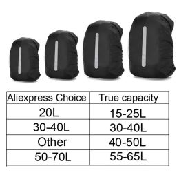 Reflective Waterproof Backpack Rain Cover Outdoor Sport Night Cycling Safety Light Raincover Case Bag Hiking 25 75L