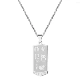 Pendant Necklaces 2024 Necklace Punk Lucky Charm Good Luck Symbols Geometric Stainless Steel Men Women Friends Jewellery Gift