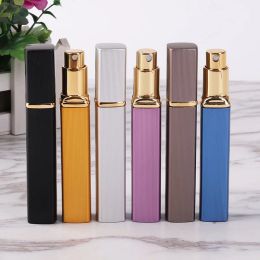 12ml Square Shape Empty Cosmetic Containers Gold Glass Perfume Bottles Atomizer Spray Bottle Aluminium Parfum Sample Bottle 2023