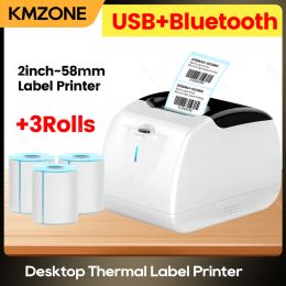 Printers Milestone MHTL58G Desktop Mini Label Maker Thermal Printer 2inch 58mm Bluetooth USB Impressora with Label Adhesive Sticker