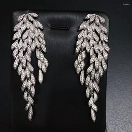 Dangle Earrings S925 Silver Needle Multi-layer Leaves Exaggerated Tassel Fashion Light Luxury Design Trend