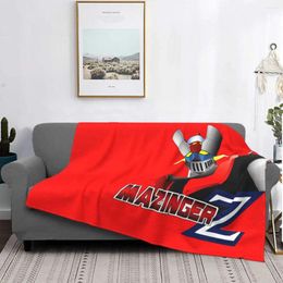 Blankets Mazinger Z - Soft Flannel Fleece Blanket 3D Printed Warm UFO Robot Anime Manga Car Bedroom Sofa Quilt