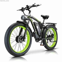 Bikes K800 Dual Motor Ectric Bicyc 1000*2 23AH Aluminium Alloy Power Bicyc Oil Brake Snow Moving Fat Tyres 26 inch L48