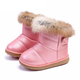 Boots Winter Toddler Baby Snow Boots Shoes Warm Plush Soft Bottom Baby Boys Girls Boots Leather Winter Snow Boot Kids Shoes