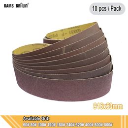 10 pieces 915*50mm Abrasive Sanding Belts for Wood Soft Metal Grinding Polishing