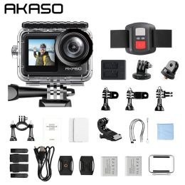 Cameras AKASO Action Camera Brave 7 LE 4K30FPS 20MP 4K Sports Camera Waterproof Cam Touch Screen Vlog Camera EIS 2.0 Remote Control