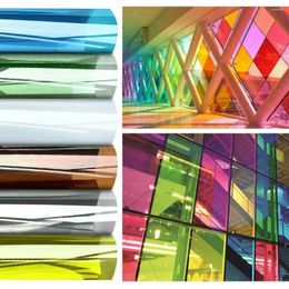 Window Stickers For Home Office Store Self Adhesive PET Multicoloured Solar Tint Film Decorative Glass Stain Decor