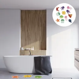 Bath Mats 12PCS Non Stickers Colorful Self- Adhesive Anti- Marine Organism Cartoon Sticker For Bathroom Tub ( Assorted Color )