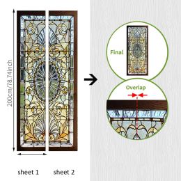 Door Cover Sticker Glass Self Adhesive Door Flower 3D Door Posters DIY Custom Size Wall sSticker Living Room Bedroom Door Decor