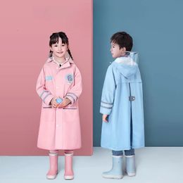 Childrens Raincoat Cartoon Polyester Boys and Girls Rain Gear Student Kindergarten Conjoined Baby Childrens Poncho 240401