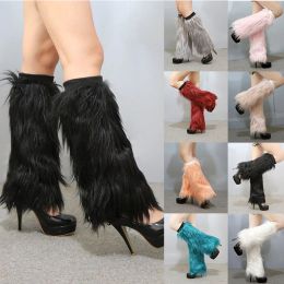 Boots Winter Faux Fur Sock Leggings Cool Lolita Leg Warmer Gothic Boots Socks Winter Soft Haruku Fur Foot Warming Cosplay