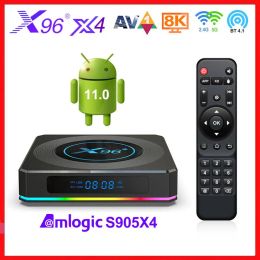 Box X96 X4 Amlogic S905X4 RGB Light TV Box Android 11 4GB 32GB 64GB Support AV1 8K Video Media Player Android 11.0 Dual Wifi Youtube