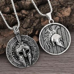 Pendant Necklaces Retro Punk Domineering Spartan Warrior Medal Necklace Brave Personality Sweater Clavicle Chain