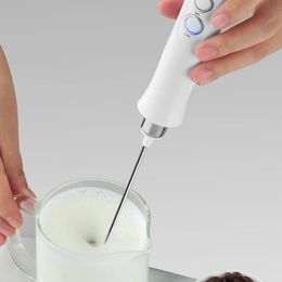 USB Electric Milk Frother 3 Whisk USB Charger Bubble Maker Coffee Foamer with 3 Modes Handheld Egg Beater Mixer Drink BlenderCharger Bubble Maker