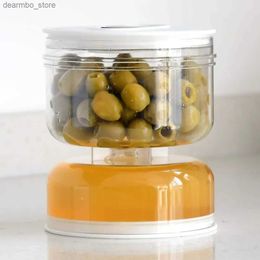 Food Jars Canisters Home Kitchen Pickles Store Jar Dry and Wet Dispenser Pickle Olives Hourlass Jar Cucumber Container Food Juice Separator Tools L49