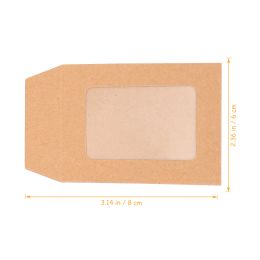 25 Pcs Coins Transparent Kraft Paper Photo Envelopes Mailing Document Folder for Bank Blank