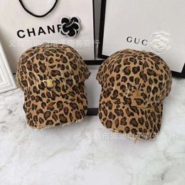CE Home Y2k Leopard Pattern Baseball Women's Scratched And Worn Hole Leisure Versatile Duck Tongue Hat Men's Trendy Brand Show Small Face