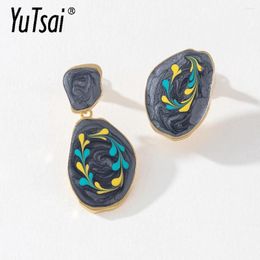 Dangle Earrings YUTSAI Abstract Painting Stud Simple Retro 925 Silver Needle Unusual Earring For Women Jewelry Gift YT744