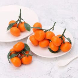 Party Decoration 3/5 Heads Realistic Artificial Tangerine Foam Fake Oranges Fruit Kitchen Restaurant Display Pography Props Food Decor