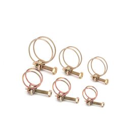 10Pcs Adjustable Pipe Clamp Double Wire Hose Clip Plumbing Fastener Hardware12 Sizes