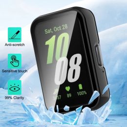 Glass+case for Samsung Galaxy Fit 3,All-Around Screen Protector Hard PC Bumper Tempered Glass for Galaxy Fit 3 Accessories