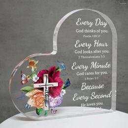 Decorative Figurines Inspirational Gifts For Christian Women To Friends Acrylic Bible Verses Desktop Decoration Religious Sisters