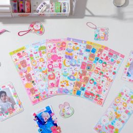 6pcs Animal Stickers Kawaii Stationery Scrapbook Supplies Japanese Stationery Sticker Packs Material Paper