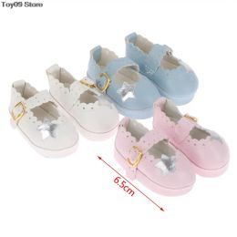 2PC 5/6.5cm Doll Shoes Handmade Pentagram Toy PU Leather Shoes For 14/16 Inches Doll Clothes Toys For Girls Gifts Doll Accessory