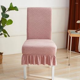 Chair Covers Stretchy Dining Cover With Ruffle Skirt Removable Washable Wind Chime Jacquard Velvet Seat For Room