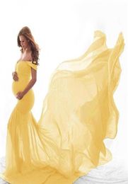 Maxi Maternity Gown Pregnancy Dress Pography Props Maternity Dresses for Po Shoot Sexy Off Shoulder Pregnant Woman Clothes 1312j289742011