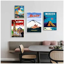 Mexico Mayan Pyramid Art Travel Print Art Canvas Poster For Living Room Decor Home Wall Picture