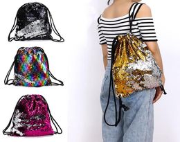 Designer Backpack Sequins Drawstring Bags Reversible Paillette Outdoor Backpack Glitter Sports Shoulder Messenger Bags Travel Bag3095494