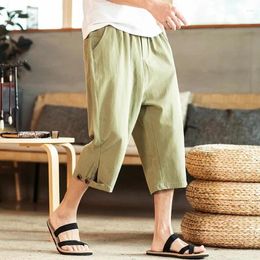 Men's Shorts 2024 Summer Harem Pants Men Short Joggers Chinese Style Calf-Length Casual Baggy Male Capris Trousers